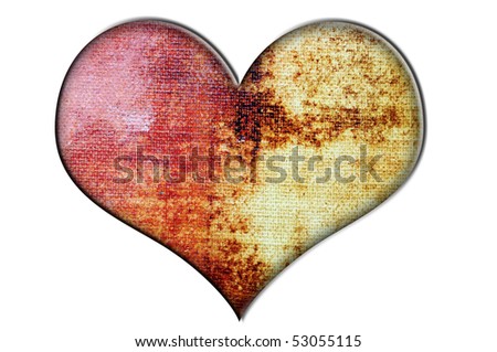 heart made with a background of brushstrokes of different colors on a canvas