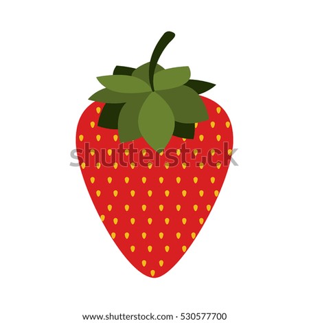 silhouette colorful with strawberry fruit