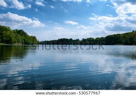 Beautiful water surface on lake