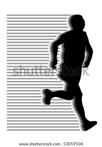 black runner silhouettes on white backgound