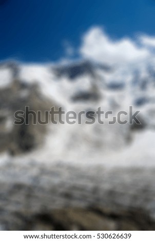 Mountaineering tourism theme creative abstract blur background with bokeh effect