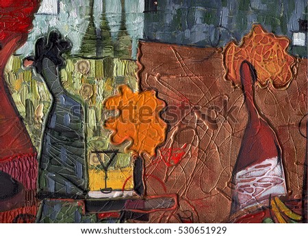 woman figure abstract.looking for partnerships with artdillers - contact facebook oil painting Royalty-Free Stock Photo #530651929