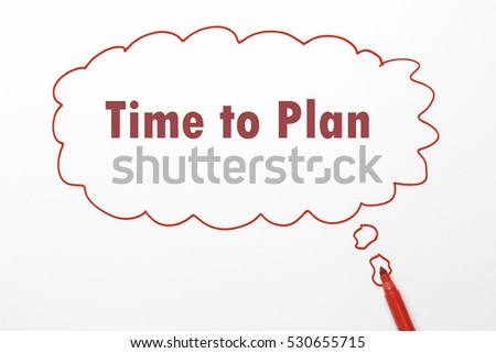 writing time to plan, red marker on talking bubble. opt in options isolated on White background
