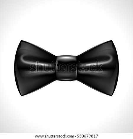 Realistic black bow tie on white background. Meshes and gradients.