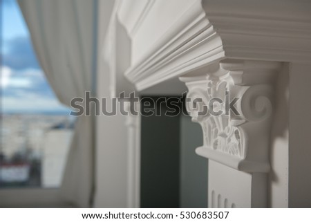 Fireplace mantel or mantelpiece 