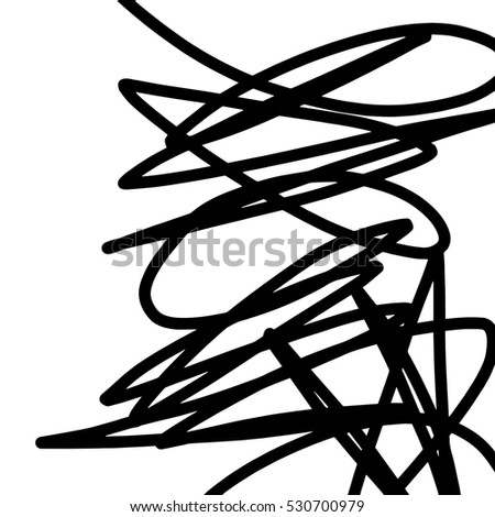 Simple abstract black and white drawing. Expressive drawing. Linear drawing.