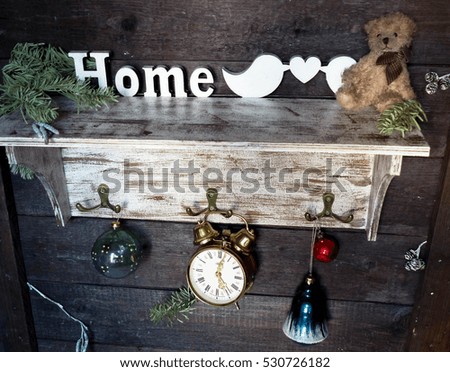 New year. Christmas vintage toys.Teddie bear. Christmas card. Holidays background, selective focus and toned image