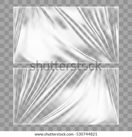 Transparent Glossy Polyethylene Plastic Warp. EPS10 Vector Royalty-Free Stock Photo #530744821