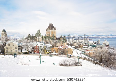 Beautiful Historic Chateau Frontenac in Quebec City Royalty-Free Stock Photo #530762224