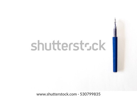 Blue pen Isolated on white, template ready for your design
