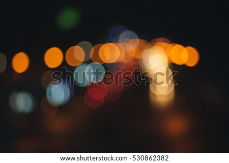 Night city street lights bokeh background,Lights blurred