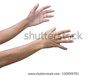male hand and arm reaching for something Royalty-Free Stock Photo #530898781