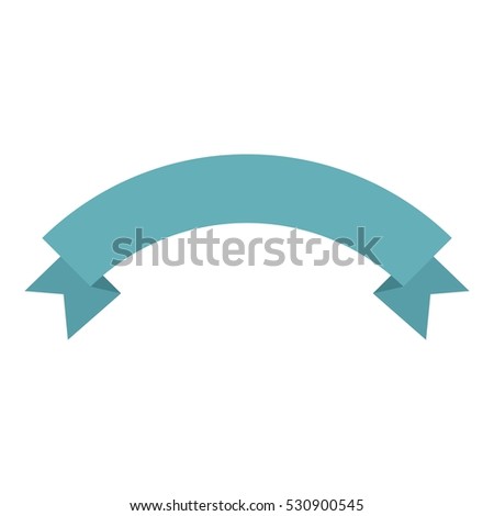 Blue banner ribbon icon. Flat illustration of ribbon vector icon for web design