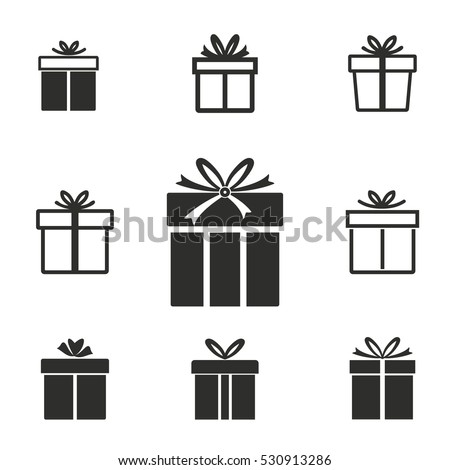 Gift Box vector icons set. Illustration isolated for graphic and web design.