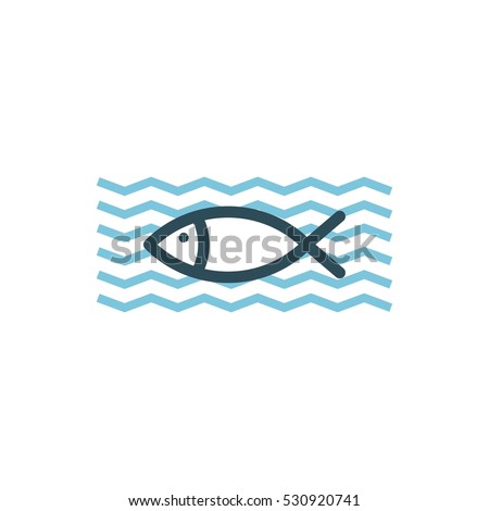 Lake Fish Vector Logo Design Element