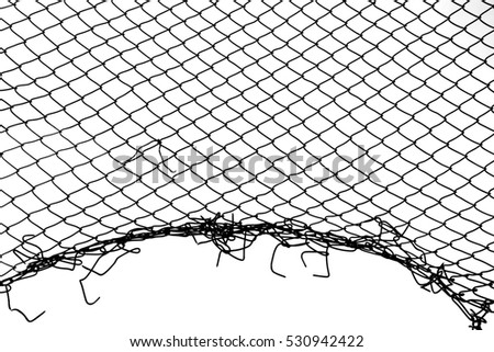 damage wire mesh Royalty-Free Stock Photo #530942422