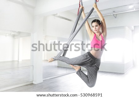 Woman yoga practice pose training concept