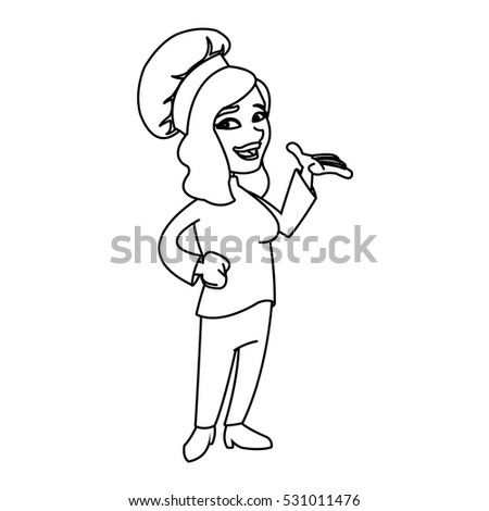 Isolated female chef cartoon design