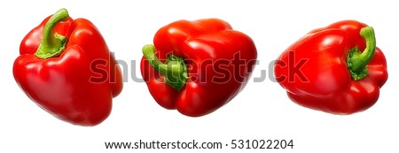 Sweet red pepper isolated on white background Royalty-Free Stock Photo #531022204
