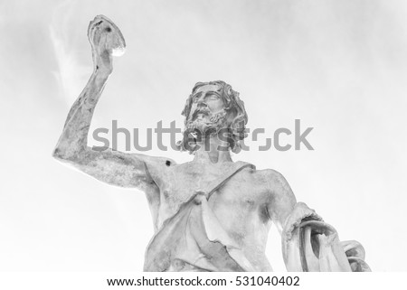 Rome (Italy) - Statue of St. John Baptist in Milvio Bridge Royalty-Free Stock Photo #531040402