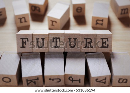 Future Word In Wooden Cube