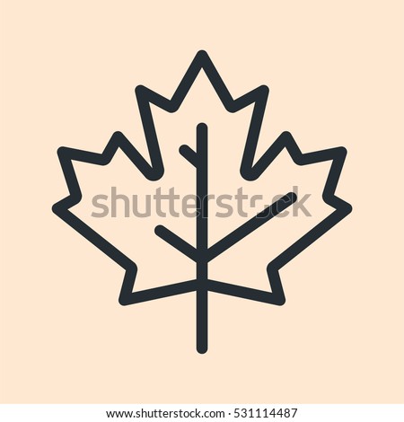 Canada Maple Leaf Minimal Flat Line Outline Stroke Icon Pictogram Symbol Royalty-Free Stock Photo #531114487