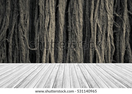 Fabric texture background surface natural color , process in vintage style with wood terrace