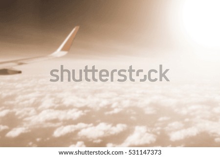 Blurred abstract background of Aircraft flying in the sky