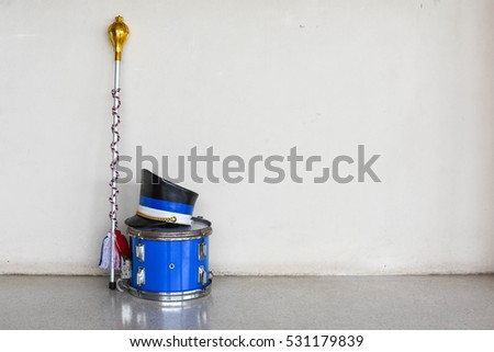 Snare Drums on Background a white wall
