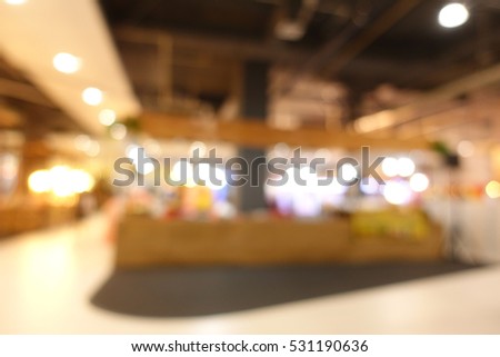 Shopping mall, department store, modern trade building interior, abstract blur background