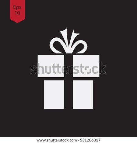 Simple Christmas Present Symbol. Flat Design Style Sign. Vector Illustration