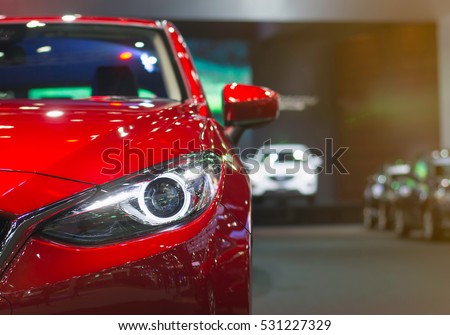 Headlight lamp of new cars,copy space. Royalty-Free Stock Photo #531227329