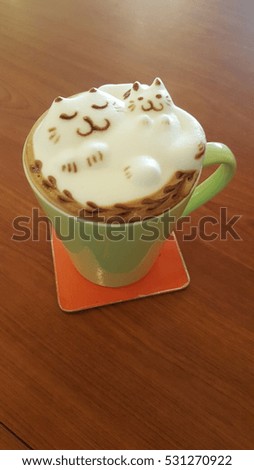 3D cats Latte art