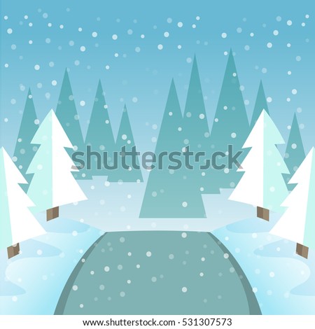 Nice Detail Square Merry Christmas Winter Background Illustration With Copy Space, Suitable for Invitation, Web Banner, Greetings Card, Social Media, and Other Christmas Related Occasion