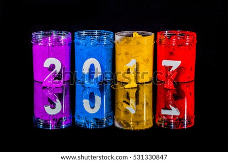 new year 2017 with ink or paint for printing on fabric there are several types. The ink used for printing on dark fabric always use plastisol ink. it useful for white fabric too