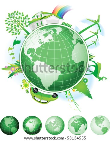 Global Conservation Concept. Raster version of vector illustration.