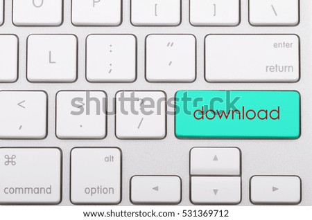 Download word written on computer keyboard.