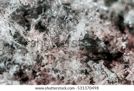 White snowflakes close up. Winter background.