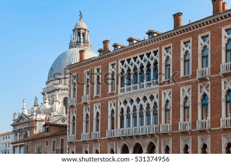 Ornate buildings and blue sky