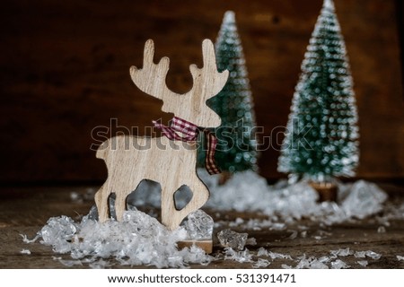 Christmas decorations, elk and spruce