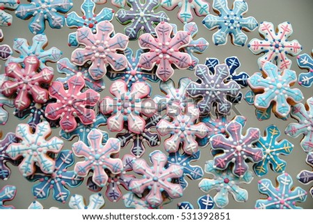 Snowflakes , Snow , Colorful stars