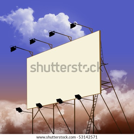 A Blank Billboard with Clouds