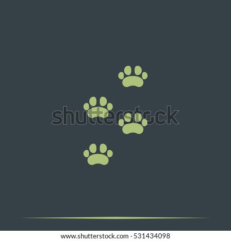 Footprints of  animal paw.