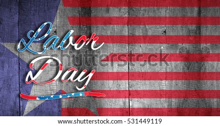Panoramic shot of labor day text against white background with vignette