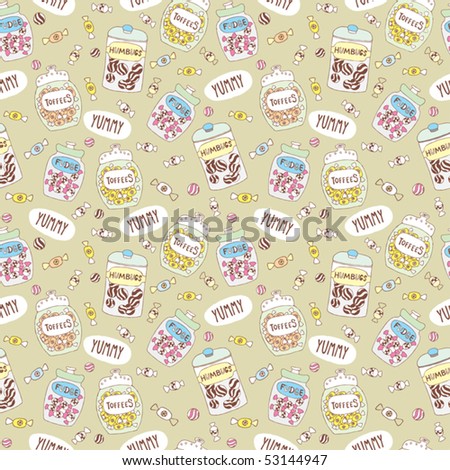 Seamless sweets pattern in vector