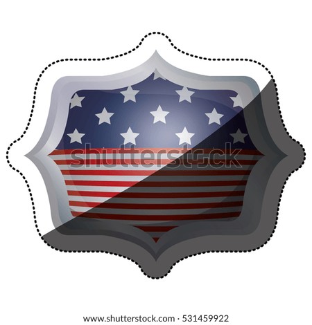 Isolated Usa flag inside frame design