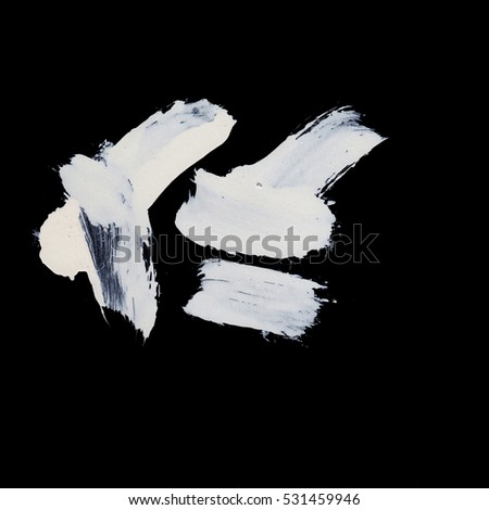 White brush strokes on black background zen style 