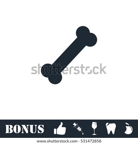 Dog Bone icon flat. Vector illustration symbol and bonus pictogram