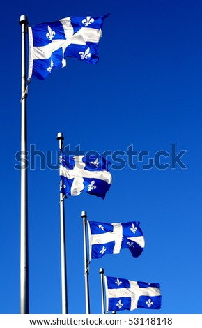 Flag of Quebec. Royalty-Free Stock Photo #53148148