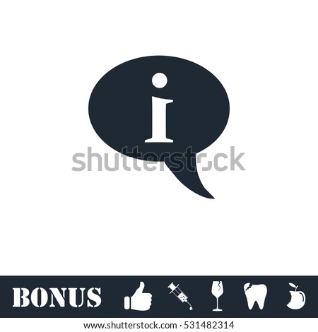 Information icon flat. Vector illustration symbol and bonus pictogram